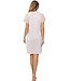 ladies cotton nightdress set with buttons 'stripey beige'