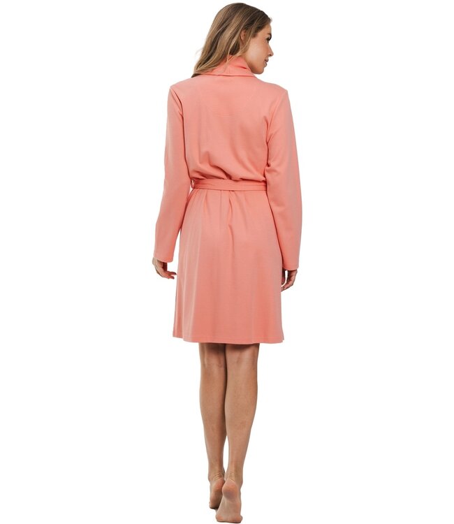 orange, cotton microwaffle wrap-over morning gown 'summer moments'