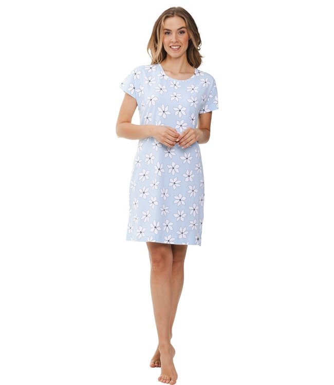 dames nachthemd met korte mouwen 'fabulous flower'