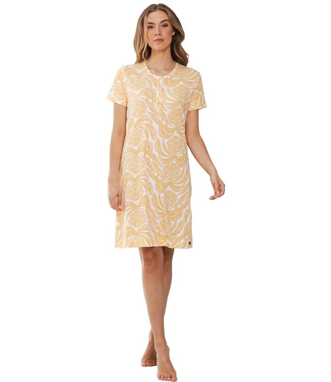 organic cotton nightdress with buttons 'pineapple paradise'