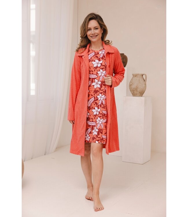 bamboe-mix dames nachthemd met korte mouwen 'floral fusion'