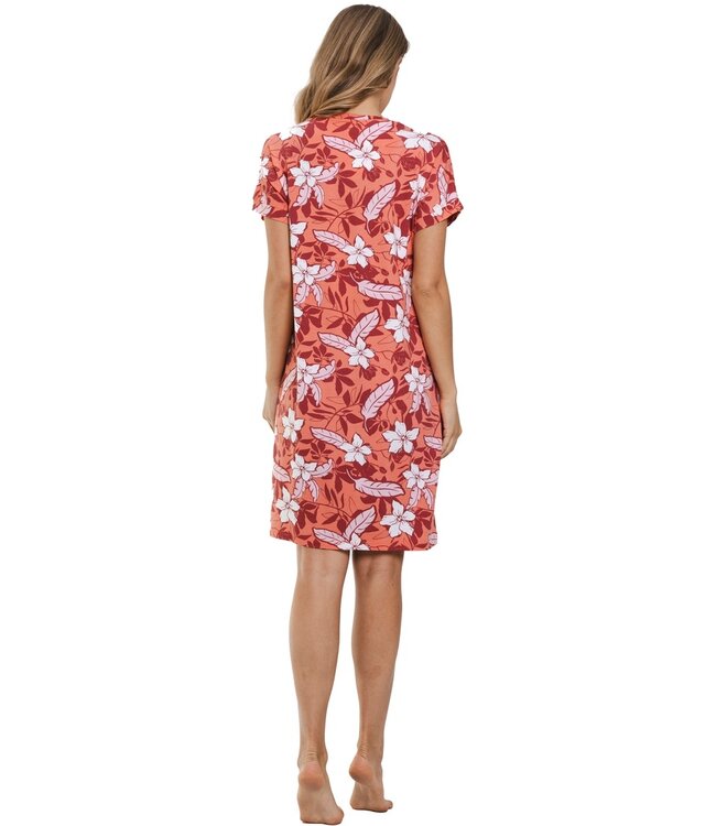 bamboe-mix dames nachthemd met korte mouwen 'floral fusion'