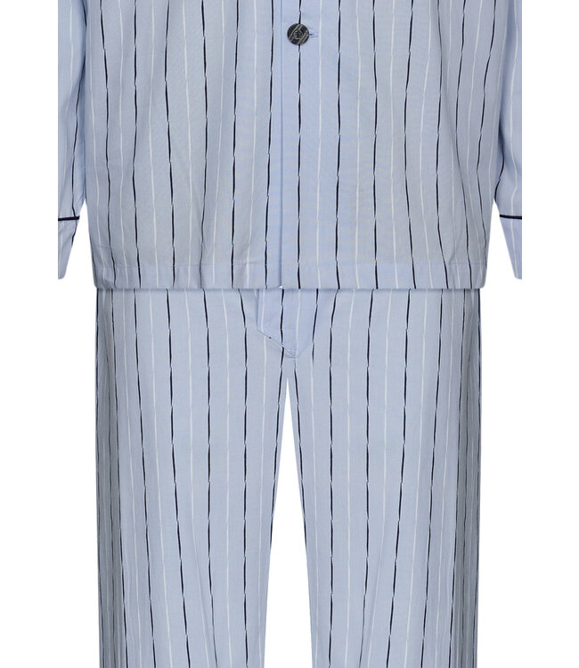 men's full button woven cotton pyjama 'modern stripes'