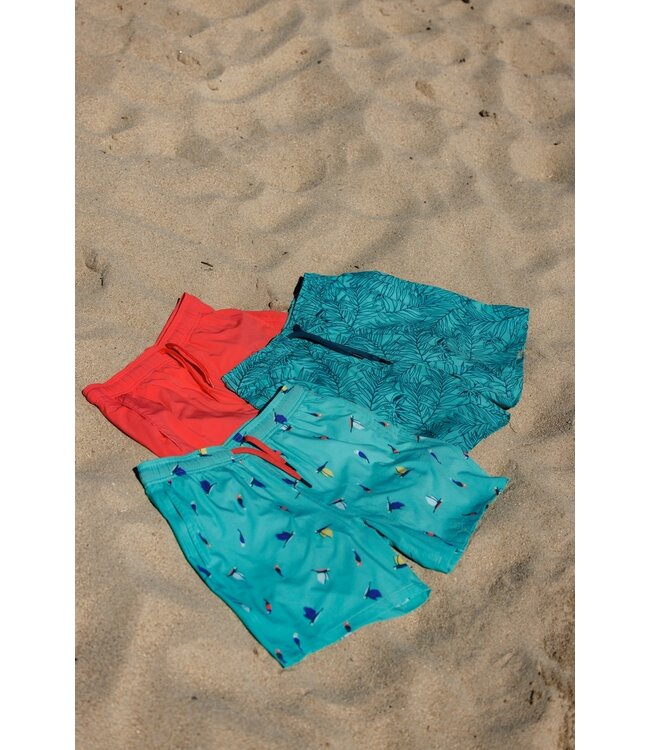 coral swim shorts with elasticated tie-waist 'coral beach'