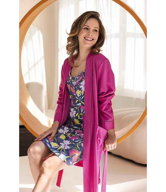 microwaffle-katoen mix kimono 'summer fuchsia'