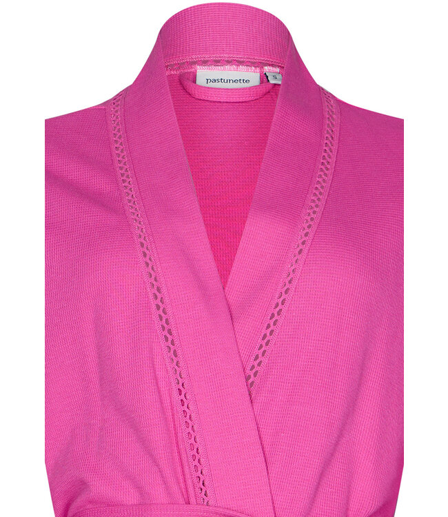 micro-waffle cotton-mix kimono 'summer fuchsia'