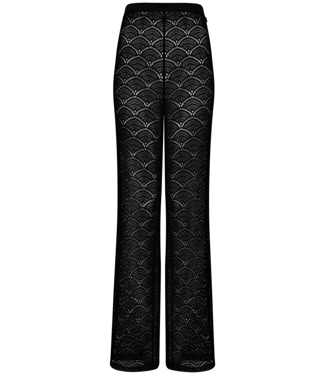 black beach suit set with flared pants 'lacey beach'