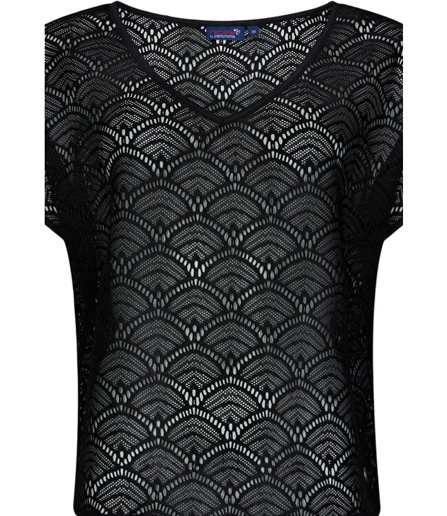 black beach suit set with flared pants 'lacey beach'