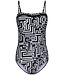 Pastunette Beach soft cup power net swimsuit 'monochrome beach'