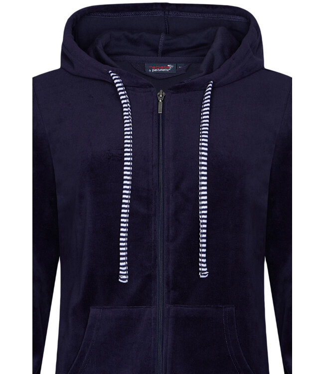 trendy velours huis-lounge-pak met rits 'fabulously stripey'