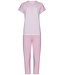 ladies cotton pyjama set with buttons 'stripey pink'