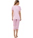ladies cotton pyjama set with buttons 'stripey pink'