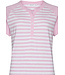 ladies cotton pyjama set with buttons 'stripey pink'
