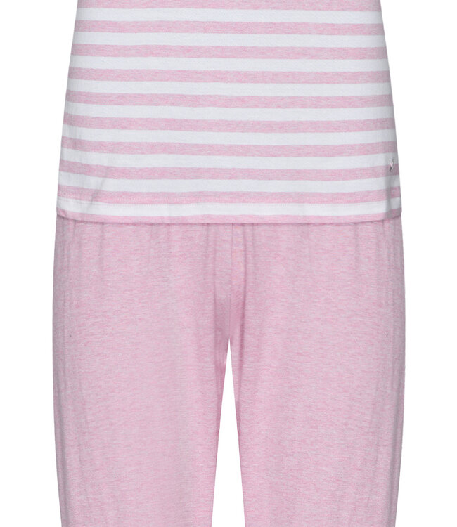 katoenen damespyjama met knopen 'stripey pink'