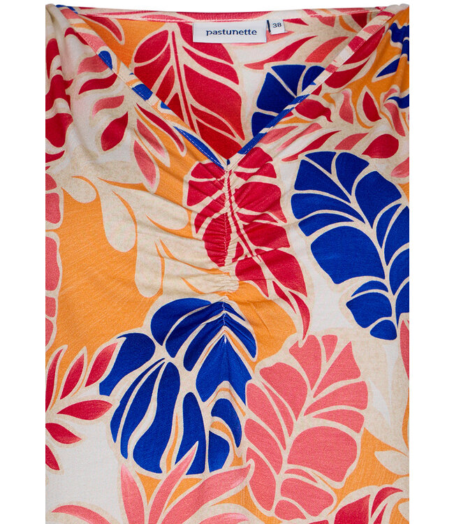 Strandjurk met V-hals en kapmouwen 'beach twist'