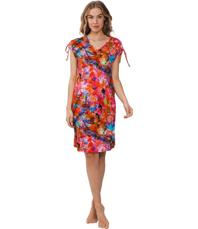 capped 'v'neck beach dress 'funky fusion'