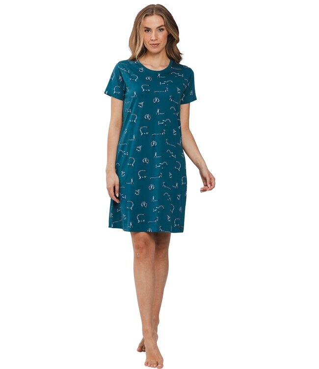 bio-katoenen nachthemd met korte mouwen 'tropical holiday'