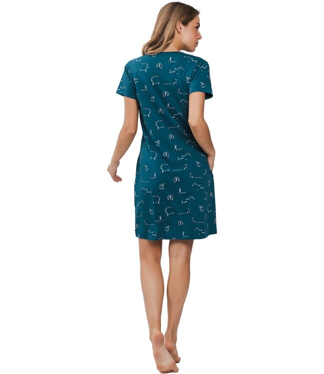 bio-katoenen nachthemd met korte mouwen 'tropical holiday'