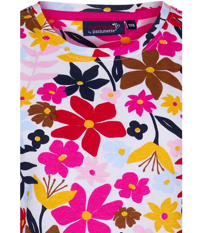 bio katoenen meisjes nachthemd met korte mouw 'fabulous flowers bloom'