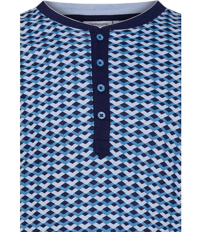 men's cotton shorty set with buttons 'geometric blocks'