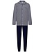 men's full button cotton-modal pyjama set 'geometric blue'