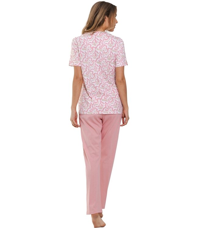 ladies short sleeve cotton pyjama set 'floral fusion art'