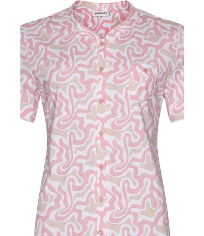 ladies short sleeve cotton pyjama set 'floral fusion art'