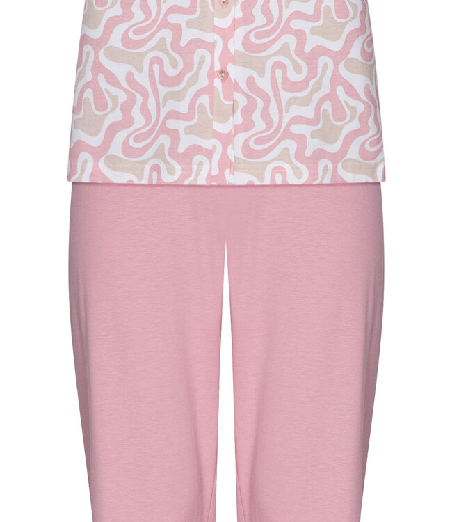 ladies short sleeve cotton pyjama set 'floral fusion art'