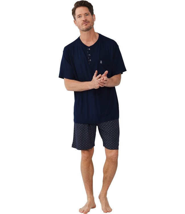 men's bamboo shorty set with buttons 'cube it'