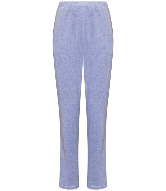 luxe lichtblauw velours huispak-loungepak met ritssluiting 'home comfort'