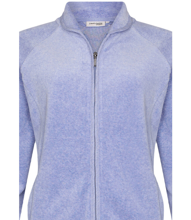luxury light blue velvet home lounge suit with zip 'home comfort'