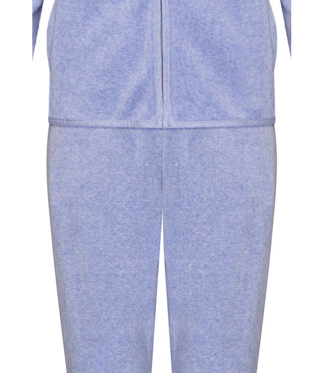 luxury light blue velvet home lounge suit with zip 'home comfort'