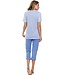 ladies cotton pyjama set with buttons 'stripey blue'