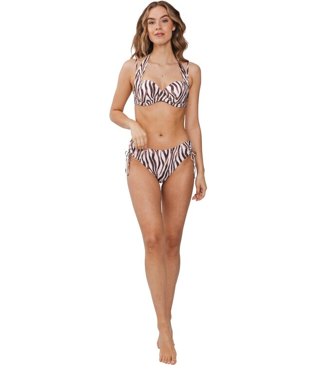 halter neck underwired soft cup bikini set 'safari animal'