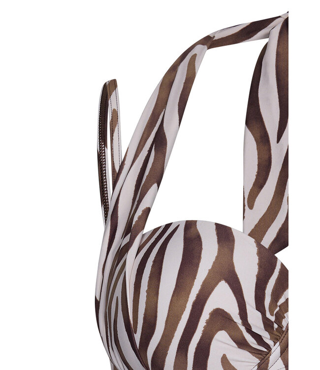 beugel bikini met soft cups en halternek 'safari animal'