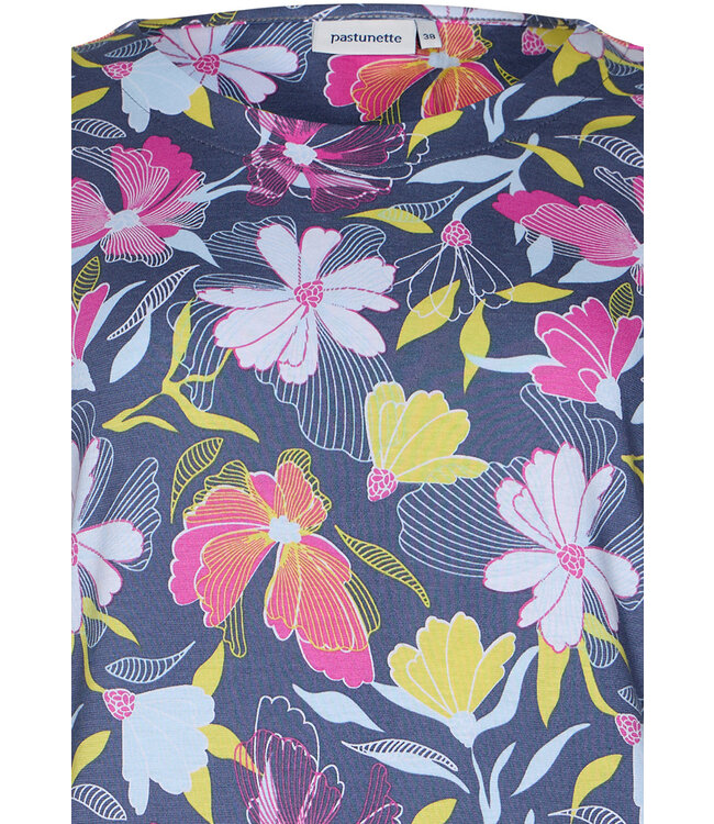 katoenen damesnachthemd met korte mouwen 'floral garden'