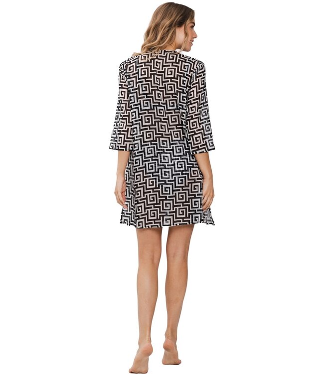 lightweight, cotton woven beach tunic 'monochrome beach'