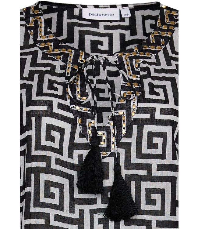 lightweight, cotton woven beach tunic 'monochrome beach'