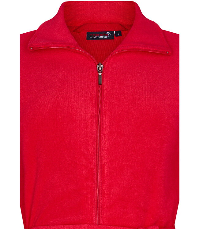 cotton terry bathrobe with zip  'coral comfort'