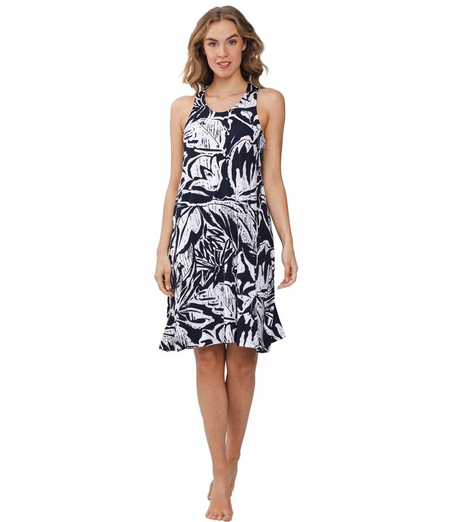 a-line sleeveless beach dress 'floral art'