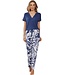 ladies luxury pyjama with buttons 'watercolour art'