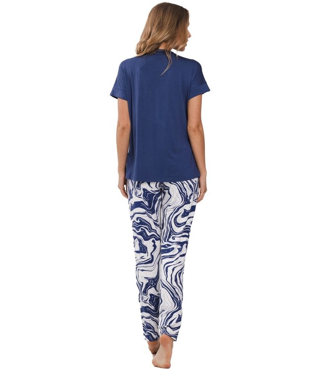 ladies luxury pyjama with buttons 'watercolour art'