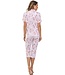 short sleeved full button cotton pyjama 'striped floral fusion'
