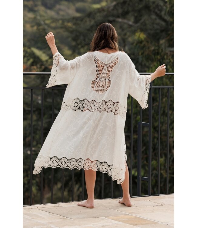 mooie strandcover-up 'lace flower'