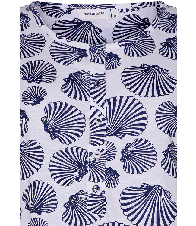 short sleeve organic cotton shorty set with buttons 'seashell dreams'