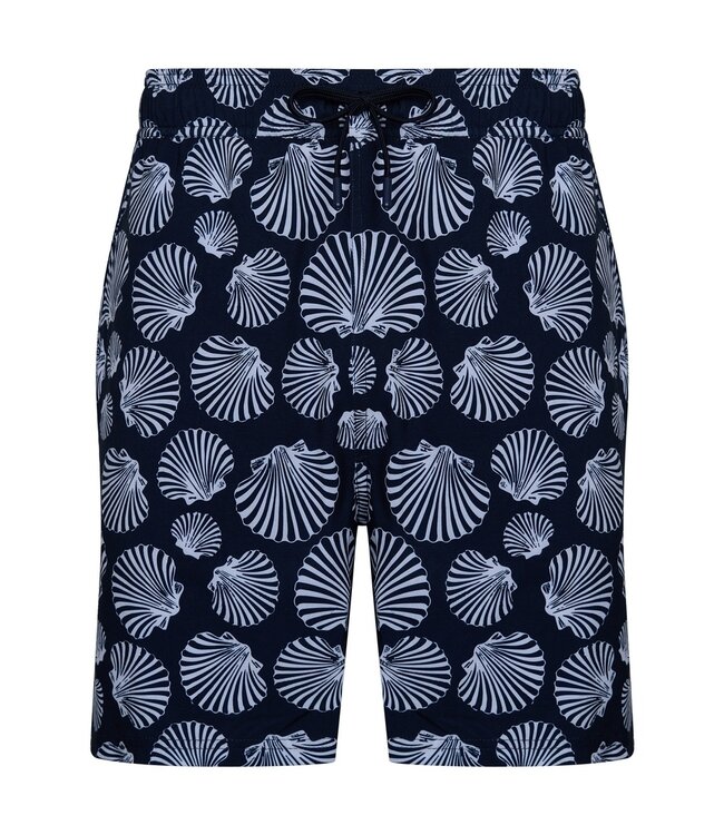 dark blue swim shorts with elasticated tie-waist 'seashell beach'