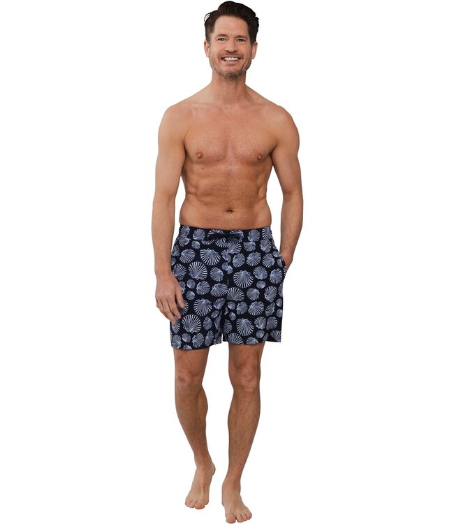 dark blue swim shorts with elasticated tie-waist 'seashell beach'