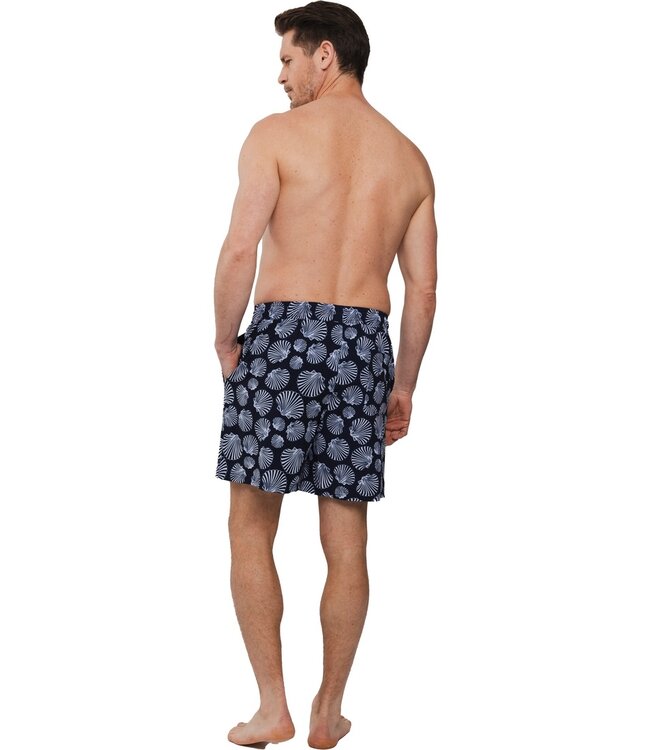 dark blue swim shorts with elasticated tie-waist 'seashell beach'