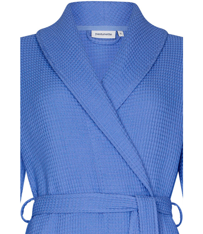royal blue morninggown with shawlcollar 'blue waffle'
