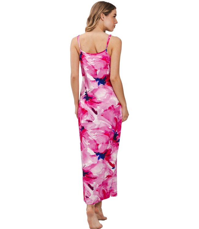 lange spaghetti strandjurk 'funky flower'
